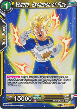 Vegeta, Explosion of Fury (BT8-071) [Malicious Machinations] | Dragon's Lair Comics and Fantasy Houston TX