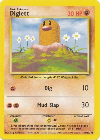Diglett (47/102) [Base Set Unlimited] | Dragon's Lair Comics and Fantasy Houston TX