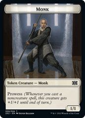 Cat Dragon // Monk Double-Sided Token [Double Masters 2022 Tokens] | Dragon's Lair Comics and Fantasy Houston TX
