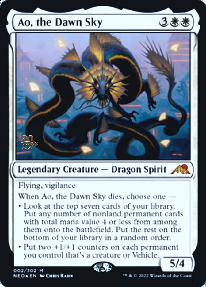 Ao, the Dawn Sky [Kamigawa: Neon Dynasty Prerelease Promos] | Dragon's Lair Comics and Fantasy Houston TX
