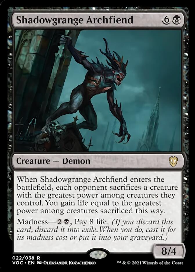 Shadowgrange Archfiend [Innistrad: Crimson Vow Commander] | Dragon's Lair Comics and Fantasy Houston TX