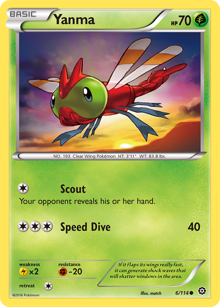 Yanma (6/114) [XY: Steam Siege] | Dragon's Lair Comics and Fantasy Houston TX