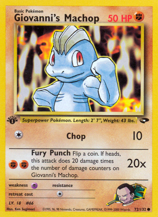 Giovanni's Machop (72/132) [Gym Challenge 1st Edition] | Dragon's Lair Comics and Fantasy Houston TX