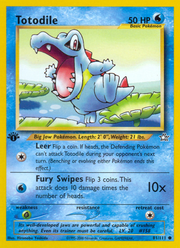 Totodile (81/111) [Neo Genesis 1st Edition] | Dragon's Lair Comics and Fantasy Houston TX