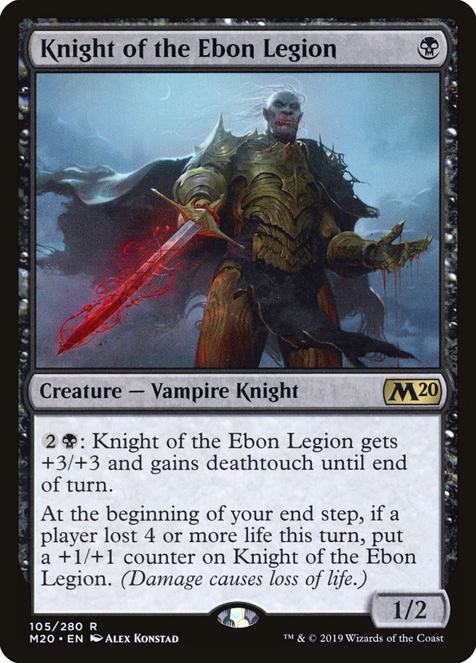 Knight of the Ebon Legion [Core Set 2020] | Dragon's Lair Comics and Fantasy Houston TX