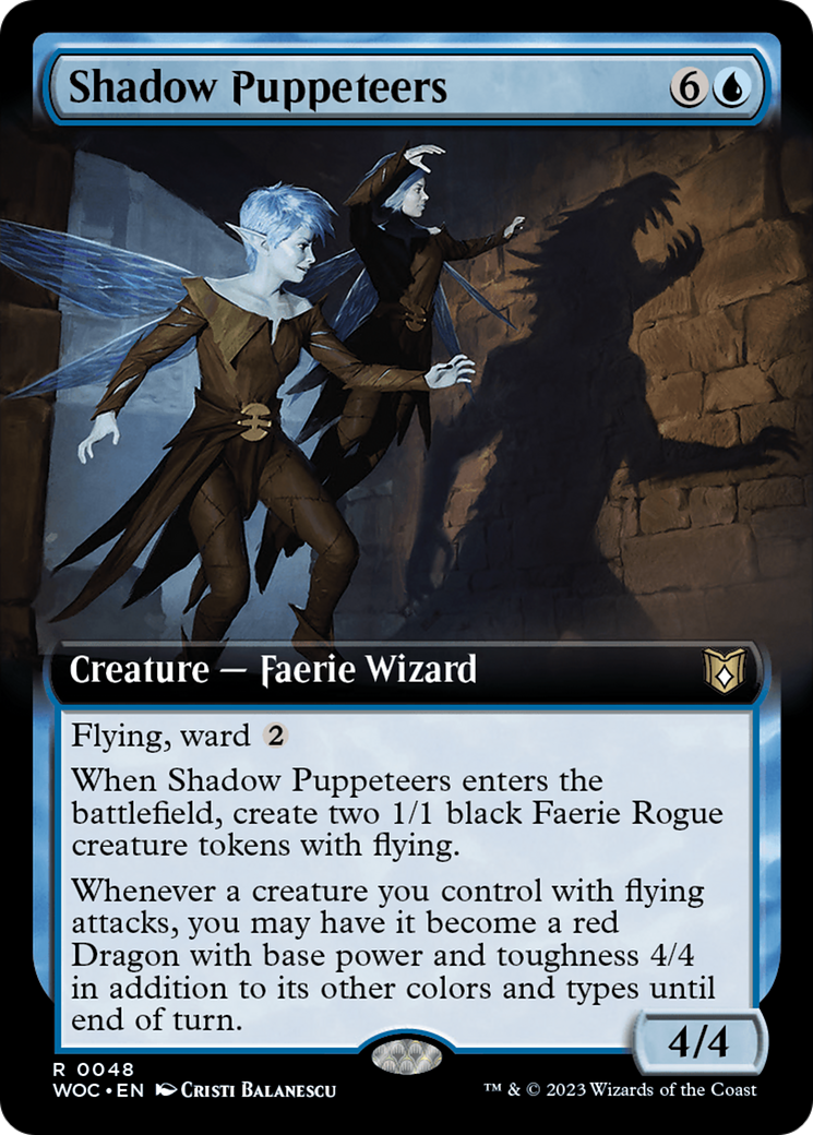 Shadow Puppeteers (Extended Art) [Wilds of Eldraine Commander] | Dragon's Lair Comics and Fantasy Houston TX