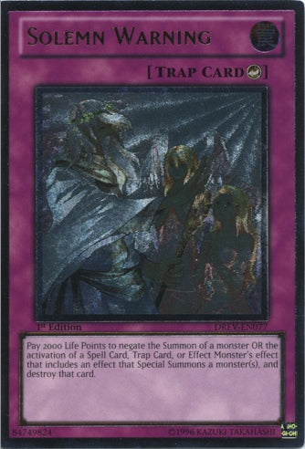 Solemn Warning [DREV-EN077] Ultimate Rare | Dragon's Lair Comics and Fantasy Houston TX