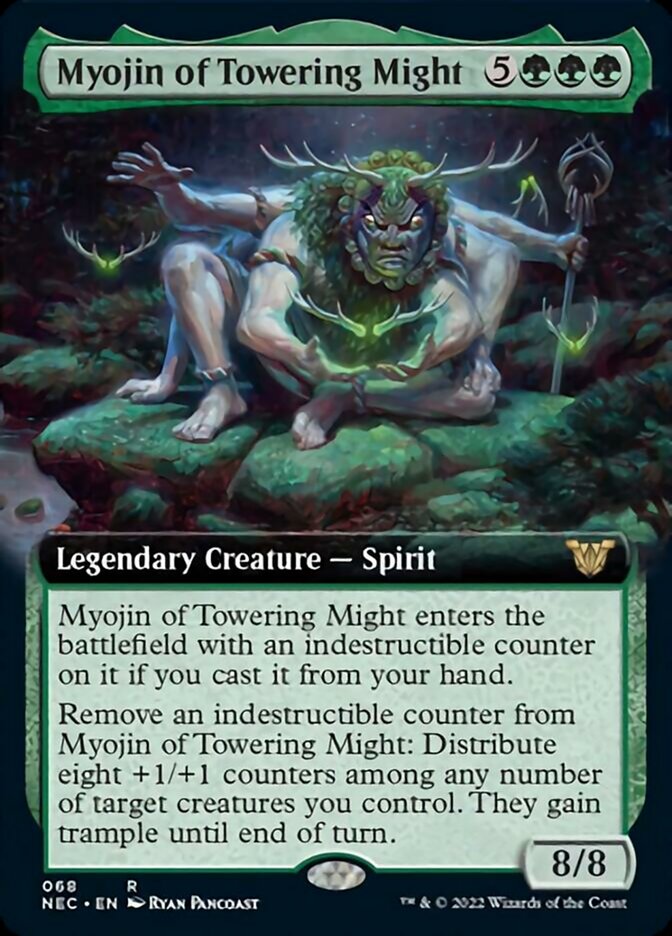 Myojin of Towering Might (Extended Art) [Kamigawa: Neon Dynasty Commander] | Dragon's Lair Comics and Fantasy Houston TX