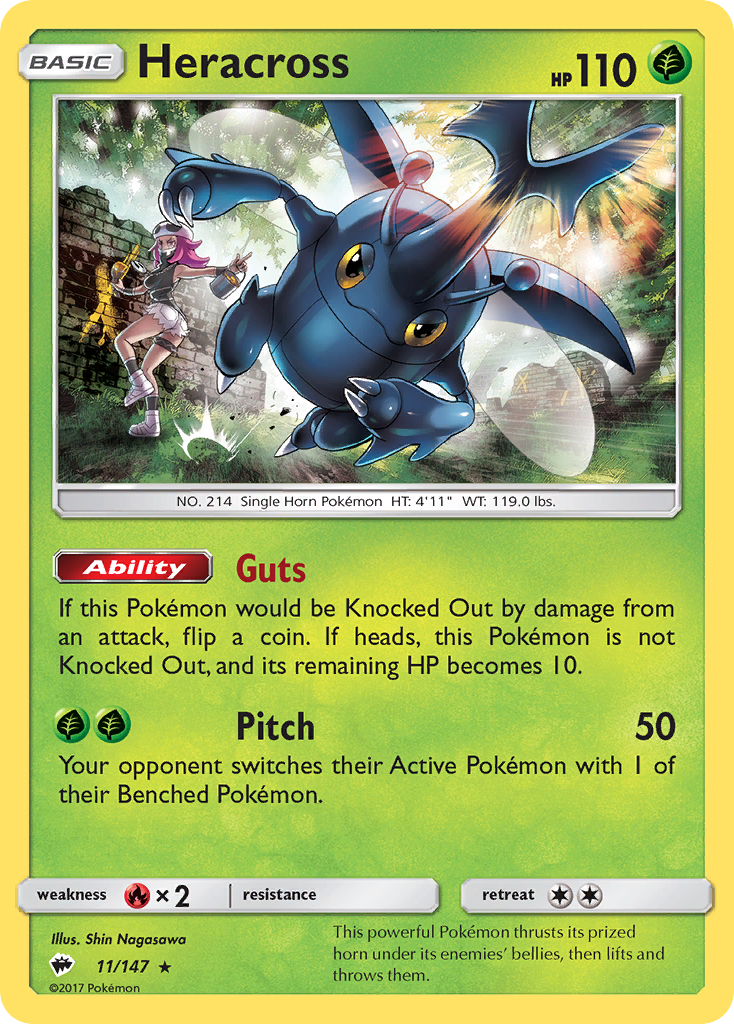 Heracross (11/147) [Sun & Moon: Burning Shadows] | Dragon's Lair Comics and Fantasy Houston TX