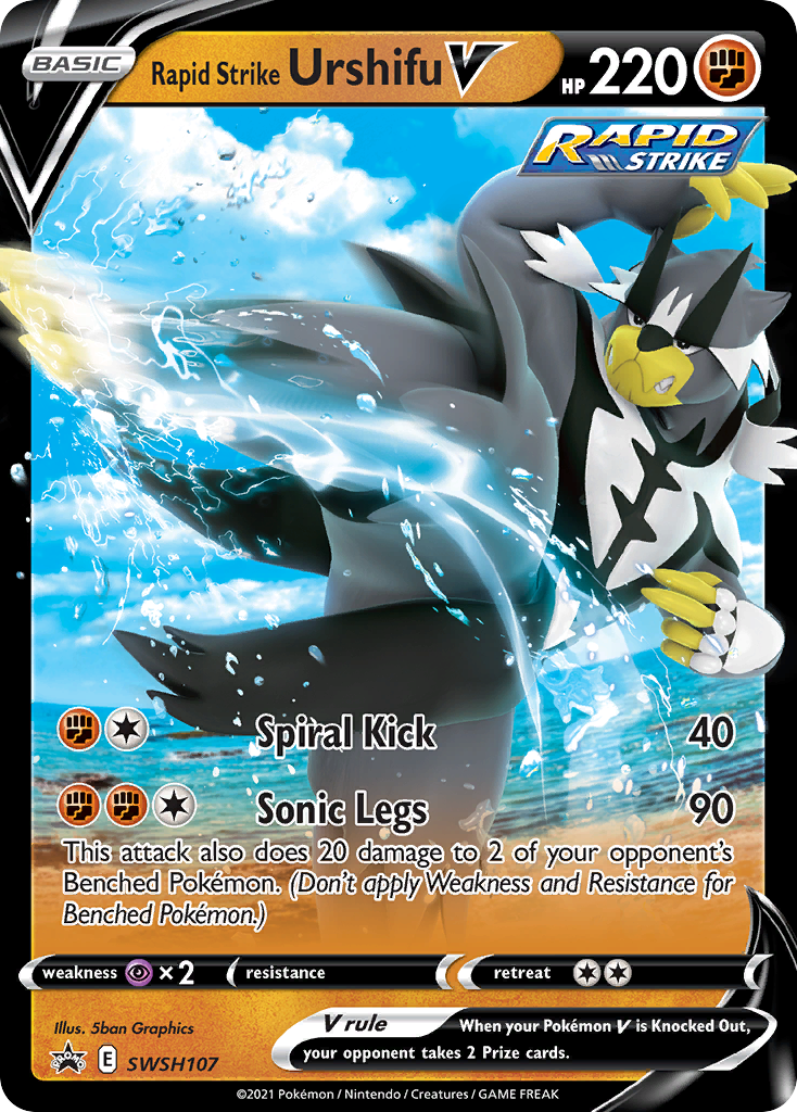 Rapid Strike Urshifu V (SWSH107) [Sword & Shield: Black Star Promos] | Dragon's Lair Comics and Fantasy Houston TX