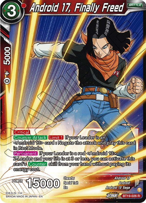 Android 17, Finally Freed (BT19-026) [Fighter's Ambition] | Dragon's Lair Comics and Fantasy Houston TX