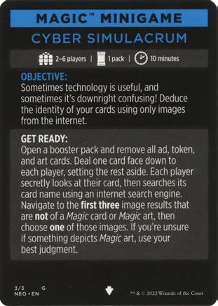 Cyber Simulacrum (Magic Minigame) [Kamigawa: Neon Dynasty Minigame] | Dragon's Lair Comics and Fantasy Houston TX