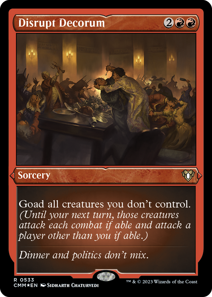Disrupt Decorum (Foil Etched) [Commander Masters] | Dragon's Lair Comics and Fantasy Houston TX