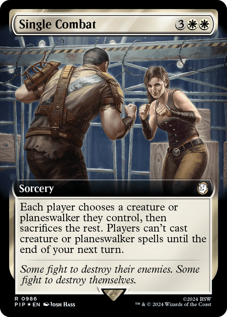 Single Combat (Extended Art) (Surge Foil) [Fallout] | Dragon's Lair Comics and Fantasy Houston TX