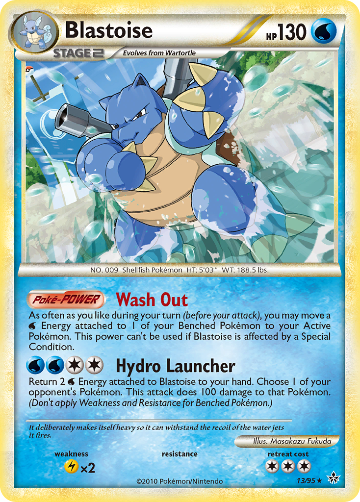 Blastoise (13/95) [HeartGold & SoulSilver: Unleashed] | Dragon's Lair Comics and Fantasy Houston TX