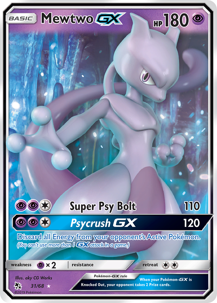 Mewtwo GX (31/68) [Sun & Moon: Hidden Fates] | Dragon's Lair Comics and Fantasy Houston TX