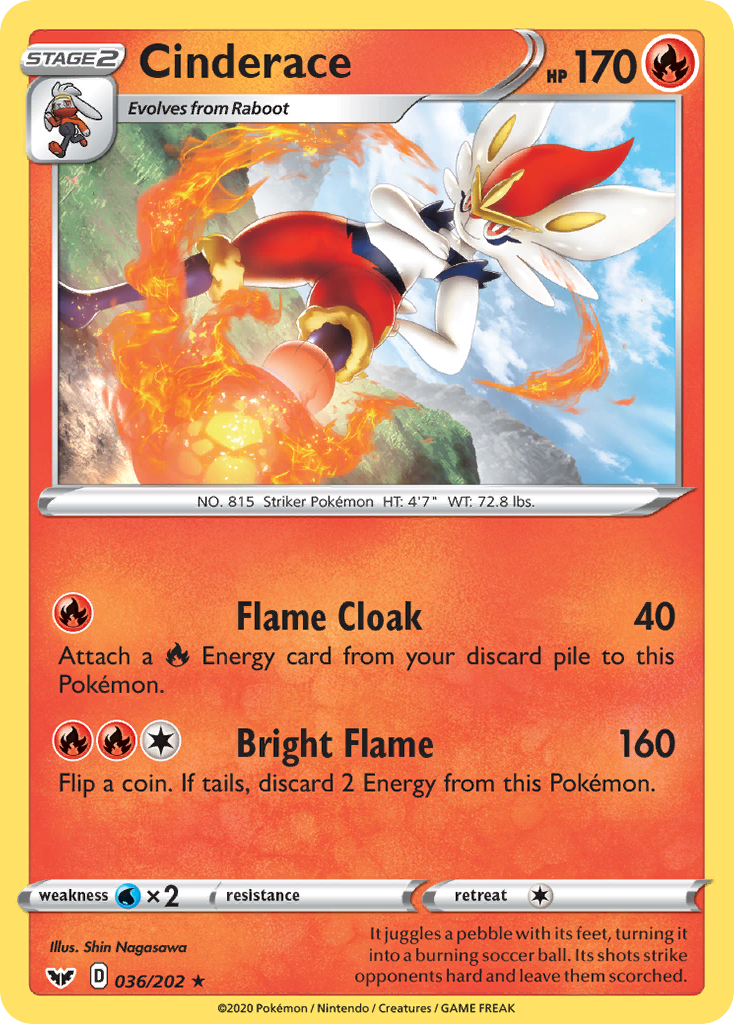 Cinderace (036/202) [Sword & Shield: Base Set] | Dragon's Lair Comics and Fantasy Houston TX