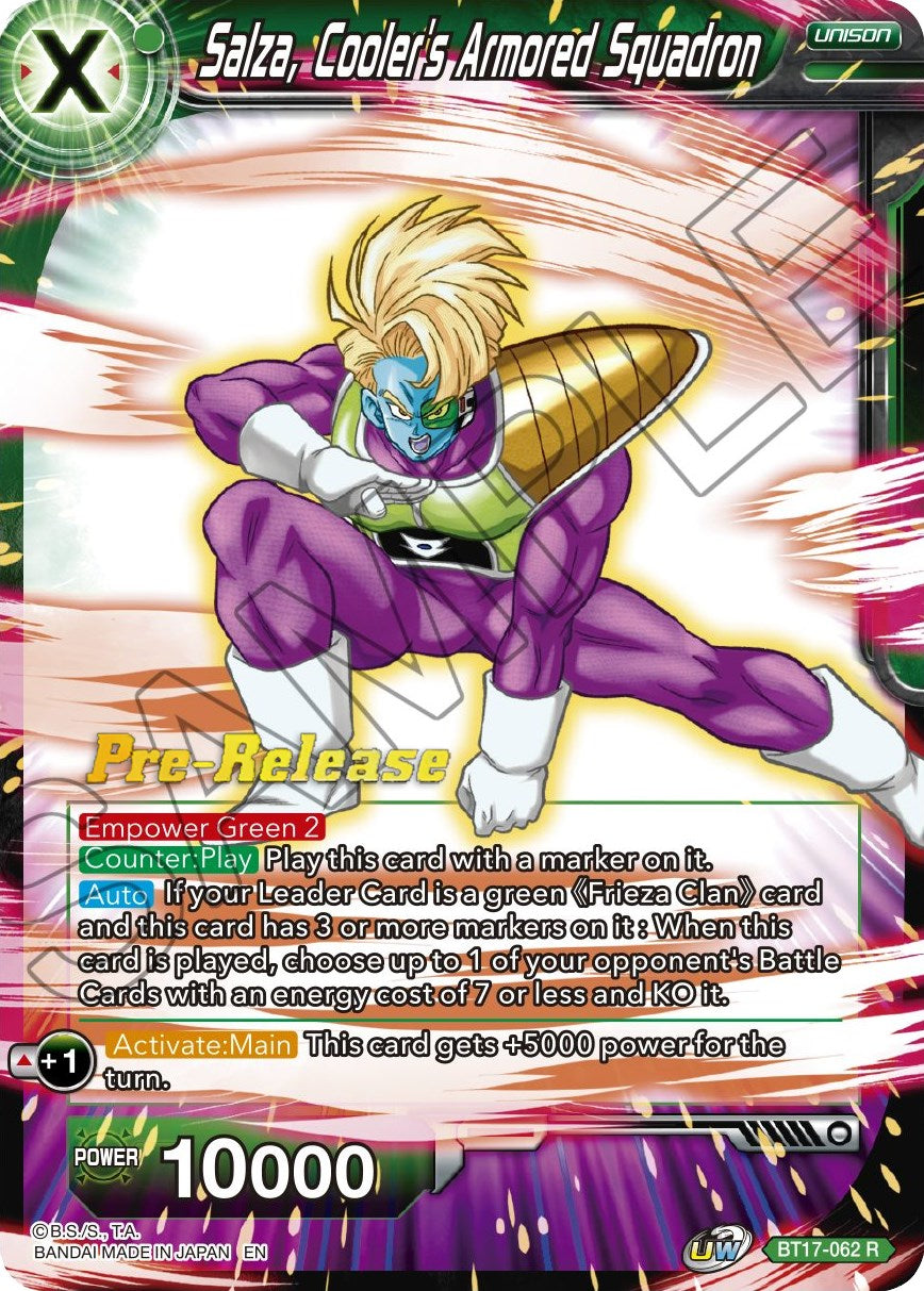 Salza, Cooler's Armored Squadron (BT17-062) [Ultimate Squad Prerelease Promos] | Dragon's Lair Comics and Fantasy Houston TX