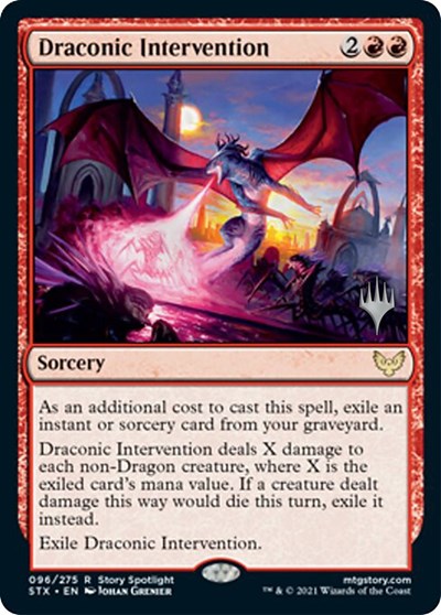Draconic Intervention (Promo Pack) [Strixhaven: School of Mages Promos] | Dragon's Lair Comics and Fantasy Houston TX