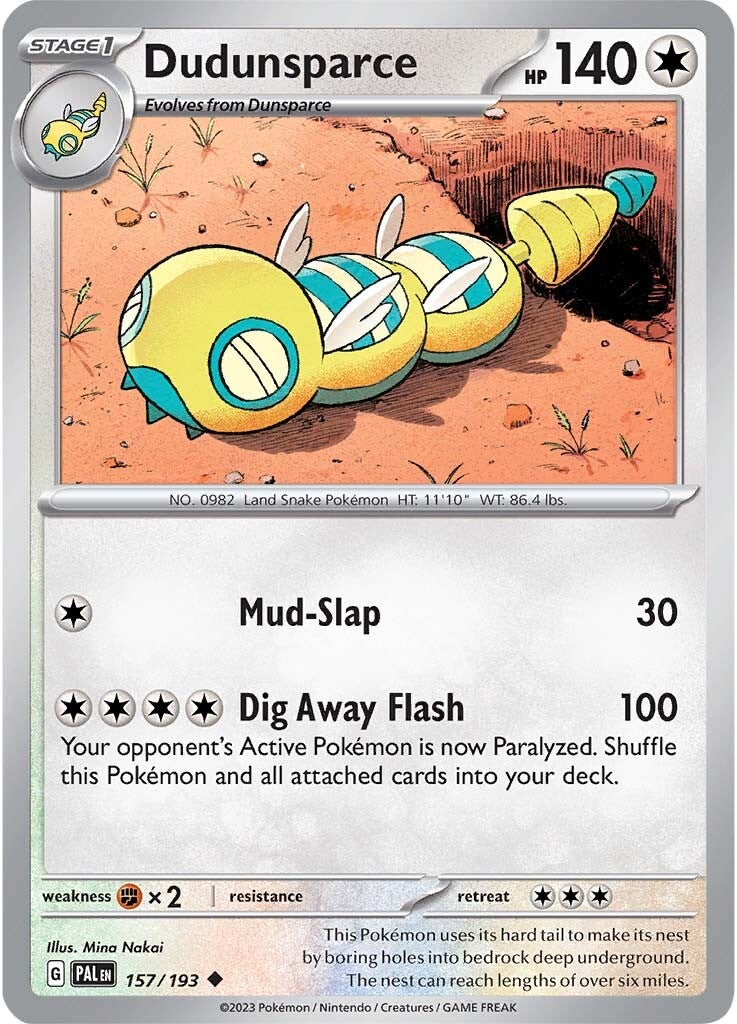 Dudunsparce (157/193) [Scarlet & Violet: Paldea Evolved] | Dragon's Lair Comics and Fantasy Houston TX