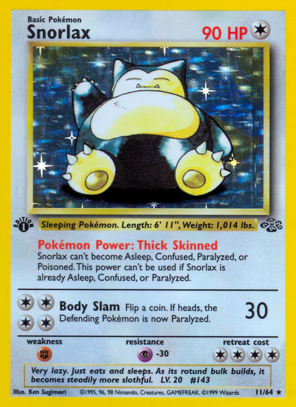Snorlax (11/64) [Jungle 1st Edition] | Dragon's Lair Comics and Fantasy Houston TX