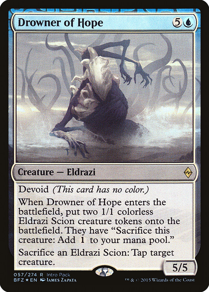 Drowner of Hope (Intro Pack) [Battle for Zendikar Promos] | Dragon's Lair Comics and Fantasy Houston TX