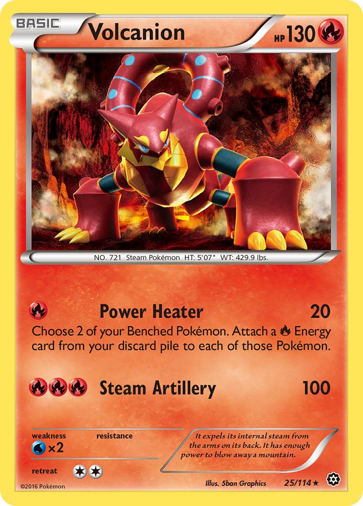 Volcanion (25/114) (Cracked Ice Holo) (Theme Deck Exclusive) [XY: Steam Siege] | Dragon's Lair Comics and Fantasy Houston TX