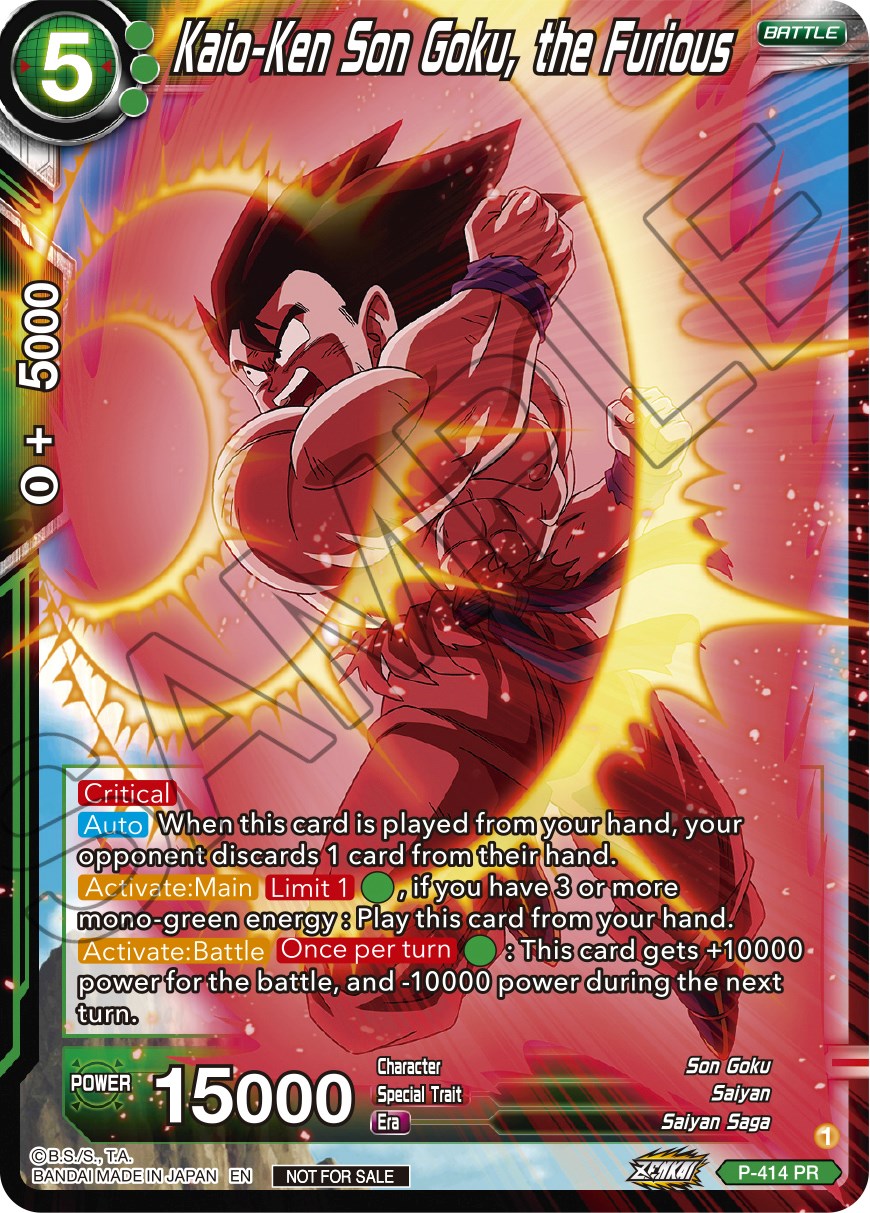 Kaio-Ken Son Goku, the Furious (Zenkai Series Tournament Pack Vol.1) (P-414) [Tournament Promotion Cards] | Dragon's Lair Comics and Fantasy Houston TX