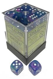 Chessex Dice Menagerie 10 12mm D6 Festive Waterlily/White 36 ct | Dragon's Lair Comics and Fantasy Houston TX