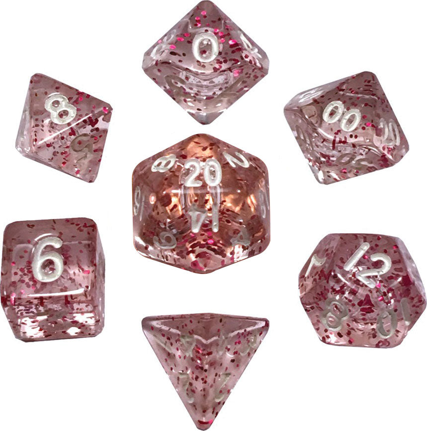 Mini Polyhedral Dice Set: Ethereal Light Purple with White Numbers | Odin's Place