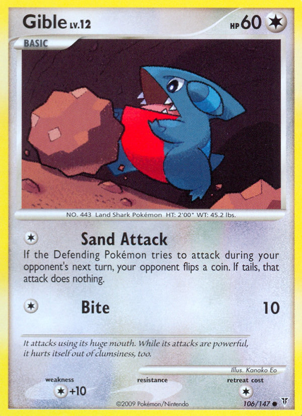 Gible (106/147) [Platinum: Supreme Victors] | Dragon's Lair Comics and Fantasy Houston TX