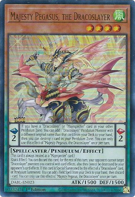 Majesty Pegasus, the Dracoslayer [DABL-EN023] Ultra Rare | Dragon's Lair Comics and Fantasy Houston TX