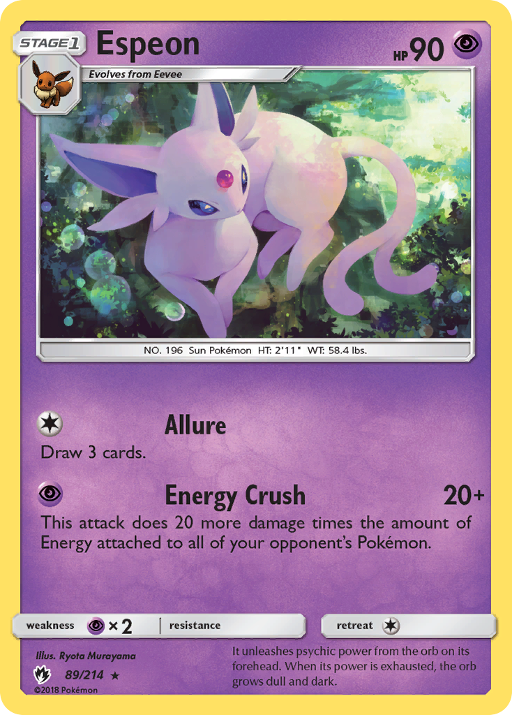 Espeon (89/214) [Sun & Moon: Lost Thunder] | Dragon's Lair Comics and Fantasy Houston TX
