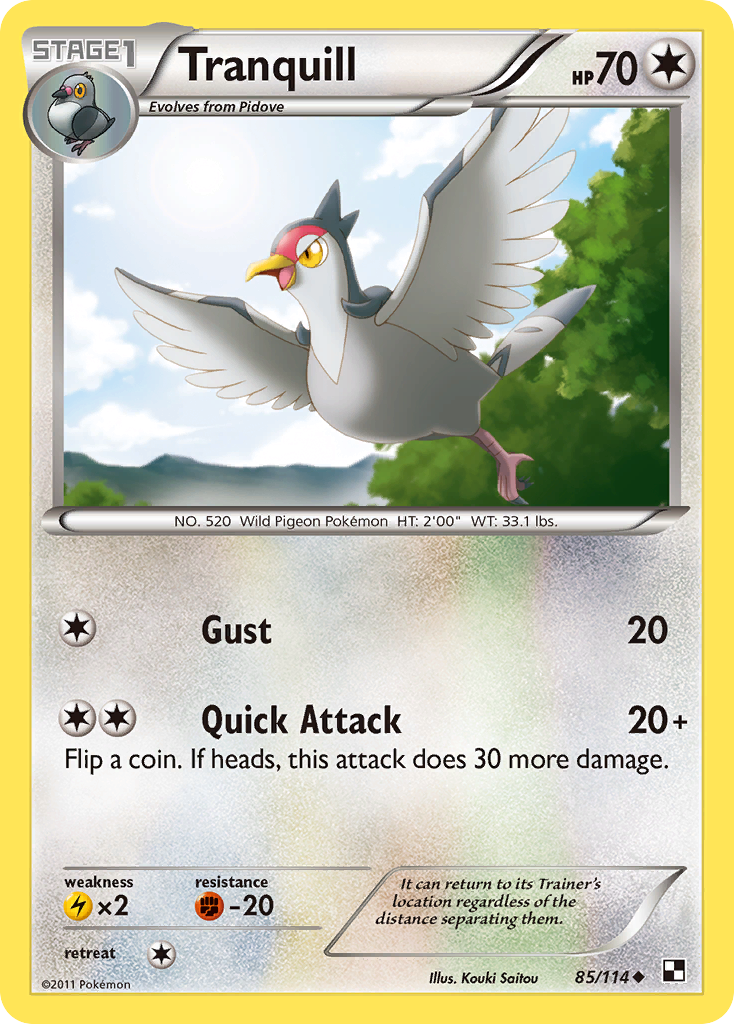 Tranquill (85/114) [Black & White: Base Set] | Dragon's Lair Comics and Fantasy Houston TX