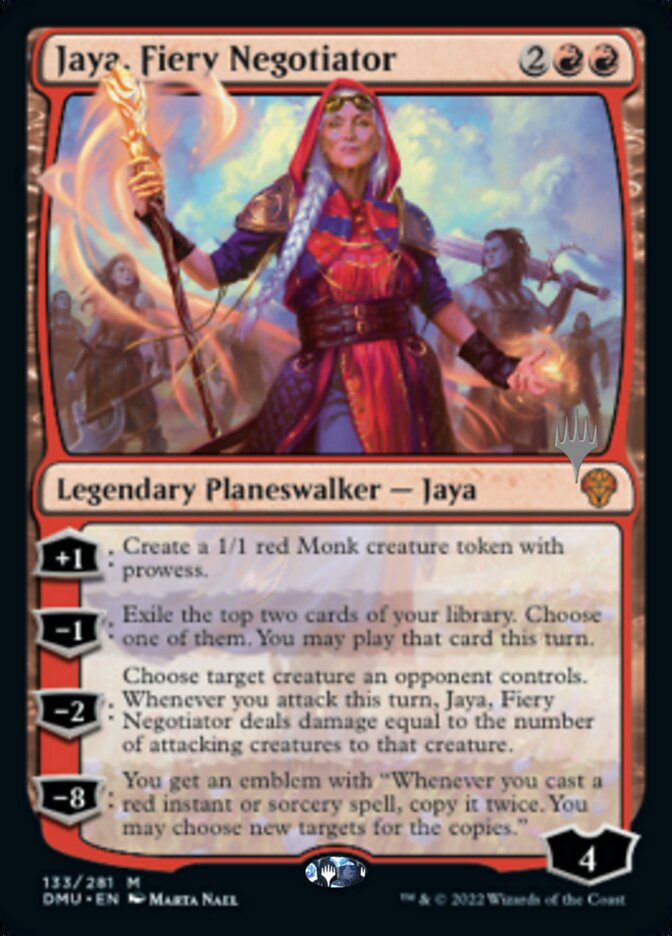 Jaya, Fiery Negotiator (Promo Pack) [Dominaria United Promos] | Dragon's Lair Comics and Fantasy Houston TX