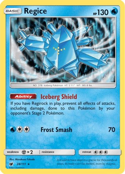 Regice (28/111) [Sun & Moon: Crimson Invasion] | Dragon's Lair Comics and Fantasy Houston TX