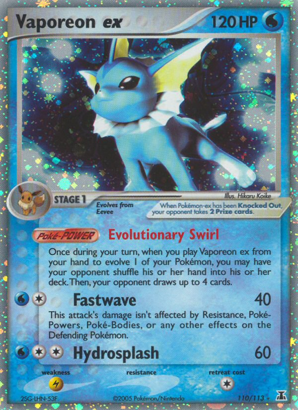 Vaporeon ex (110/113) [EX: Delta Species] | Dragon's Lair Comics and Fantasy Houston TX