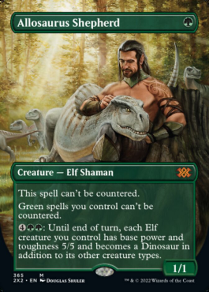 Allosaurus Shepherd (Borderless Alternate Art) [Double Masters 2022] | Dragon's Lair Comics and Fantasy Houston TX