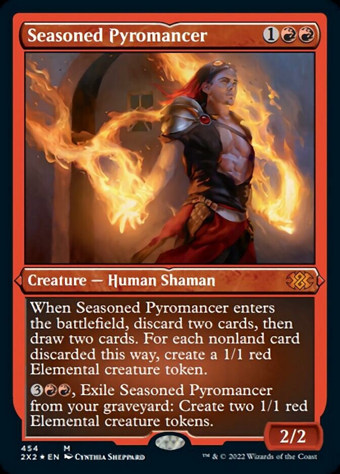 Seasoned Pyromancer (Foil Etched) [Double Masters 2022] | Dragon's Lair Comics and Fantasy Houston TX