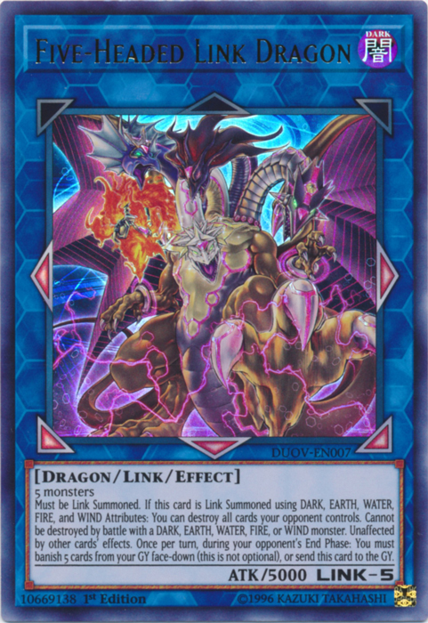 Five-Headed Link Dragon [DUOV-EN007] Ultra Rare | Dragon's Lair Comics and Fantasy Houston TX