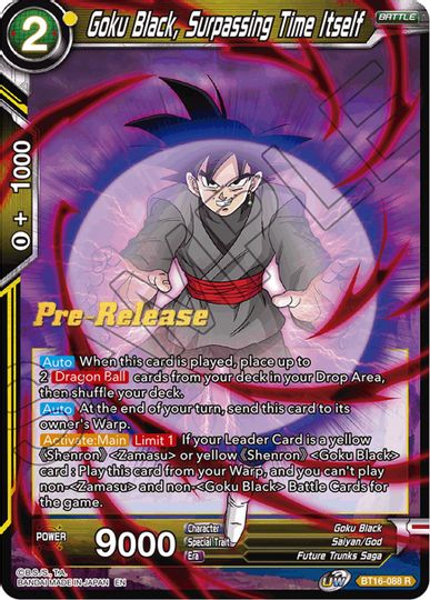 Goku Black, Surpassing Time itself (BT16-088) [Realm of the Gods Prerelease Promos] | Dragon's Lair Comics and Fantasy Houston TX