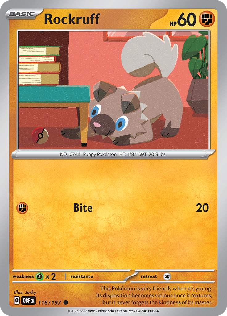 Rockruff (116/197) [Scarlet & Violet: Obsidian Flames] | Dragon's Lair Comics and Fantasy Houston TX