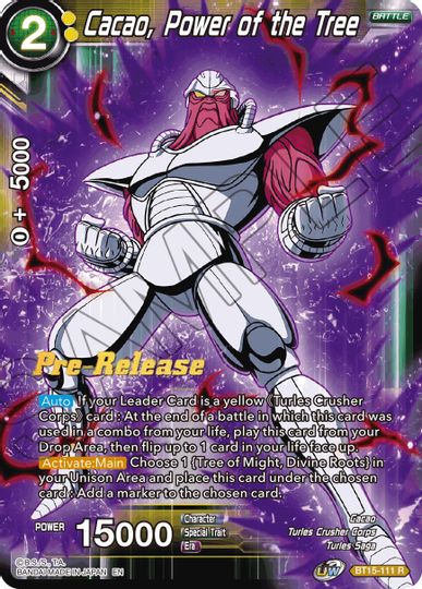 Cacao, Power of the Tree (BT15-111) [Saiyan Showdown Prerelease Promos] | Dragon's Lair Comics and Fantasy Houston TX