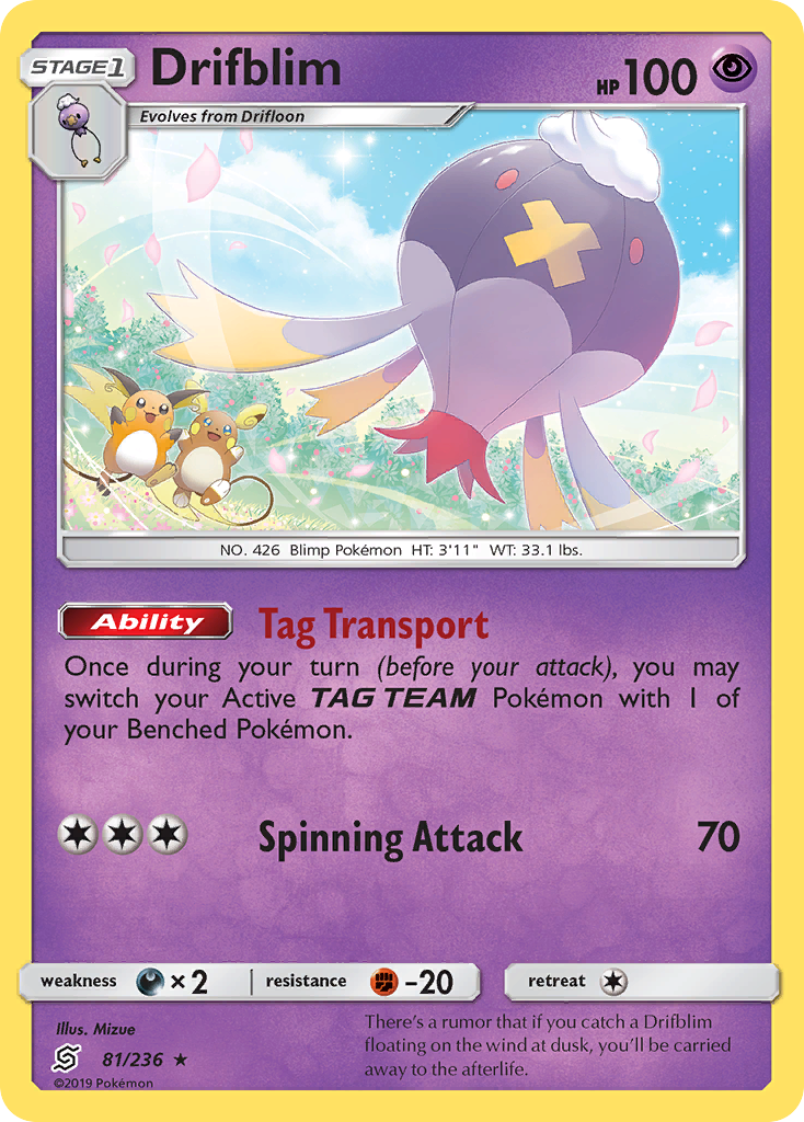 Drifblim (81/236) [Sun & Moon: Unified Minds] | Dragon's Lair Comics and Fantasy Houston TX
