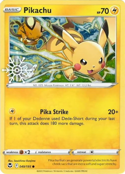 Pikachu (049/195) (Holiday Calendar) [Sword & Shield: Silver Tempest] | Dragon's Lair Comics and Fantasy Houston TX