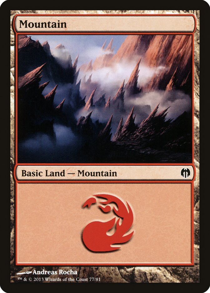Mountain (77) [Duel Decks: Heroes vs. Monsters] | Dragon's Lair Comics and Fantasy Houston TX