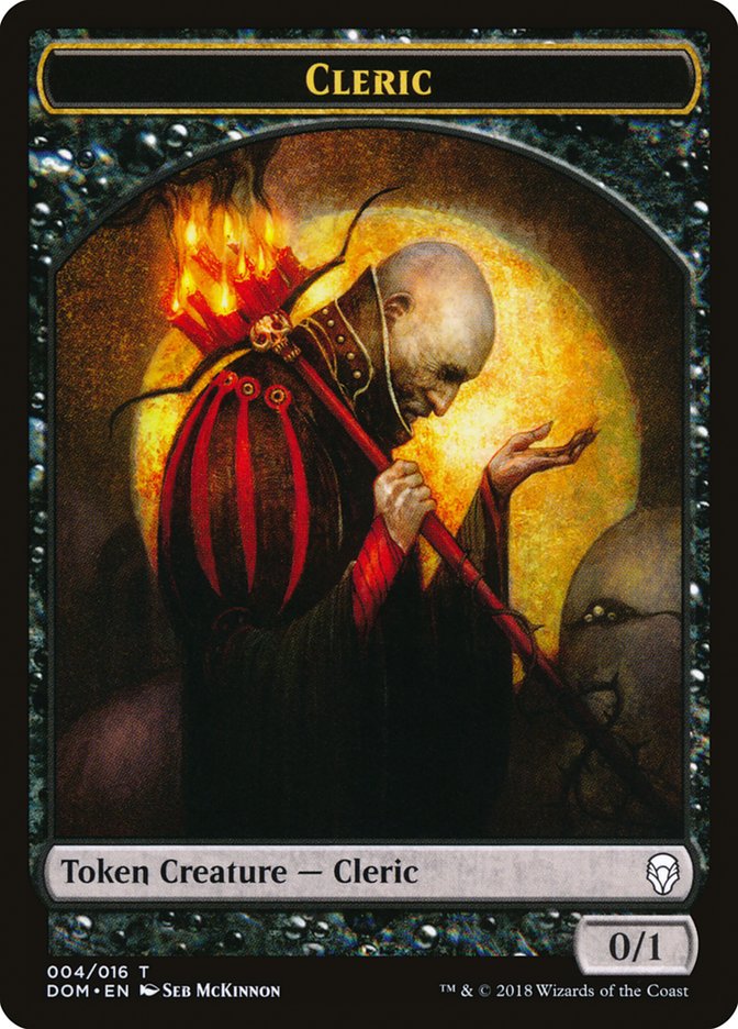 Cleric Token [Dominaria Tokens] | Dragon's Lair Comics and Fantasy Houston TX