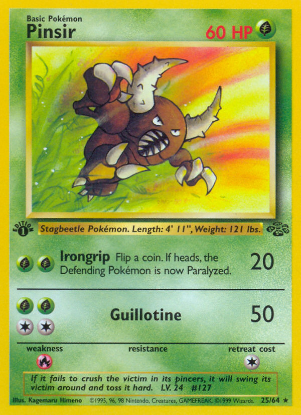 Pinsir (25/64) [Jungle 1st Edition] | Dragon's Lair Comics and Fantasy Houston TX