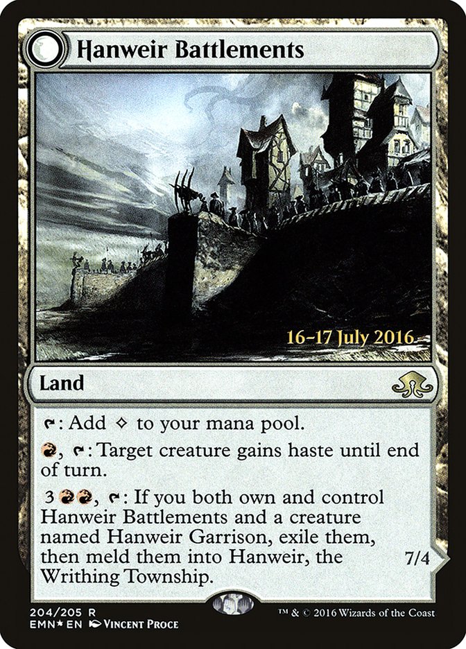 Hanweir Battlements [Eldritch Moon Prerelease Promos] | Dragon's Lair Comics and Fantasy Houston TX