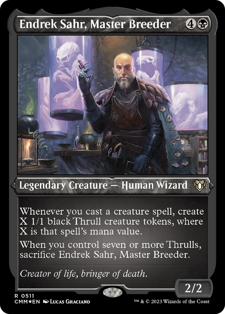 Endrek Sahr, Master Breeder (Foil Etched) [Commander Masters] | Dragon's Lair Comics and Fantasy Houston TX